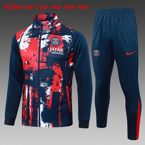 Niños Chandal PSG 2024 2025 Rojo Azul 3